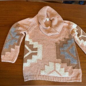 BOGO Sundance Cowl Neck Sweater Navajo southwest pattern cotton wool blend